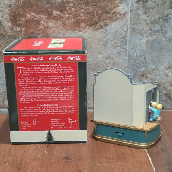 Coca Cola Musical Collection Santa Claus Music Box Lights Up 1993 - Picture 2 of 15